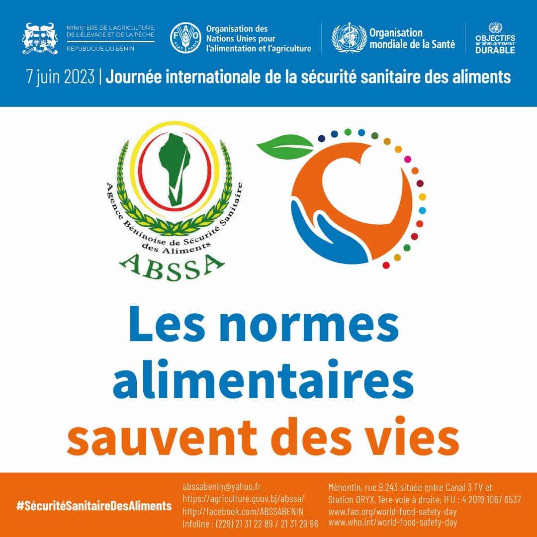 7 Juin 2023 Célébration de la Journée Internationale de la Sécurité Sanitaire des Aliments (JISSA 2023) 